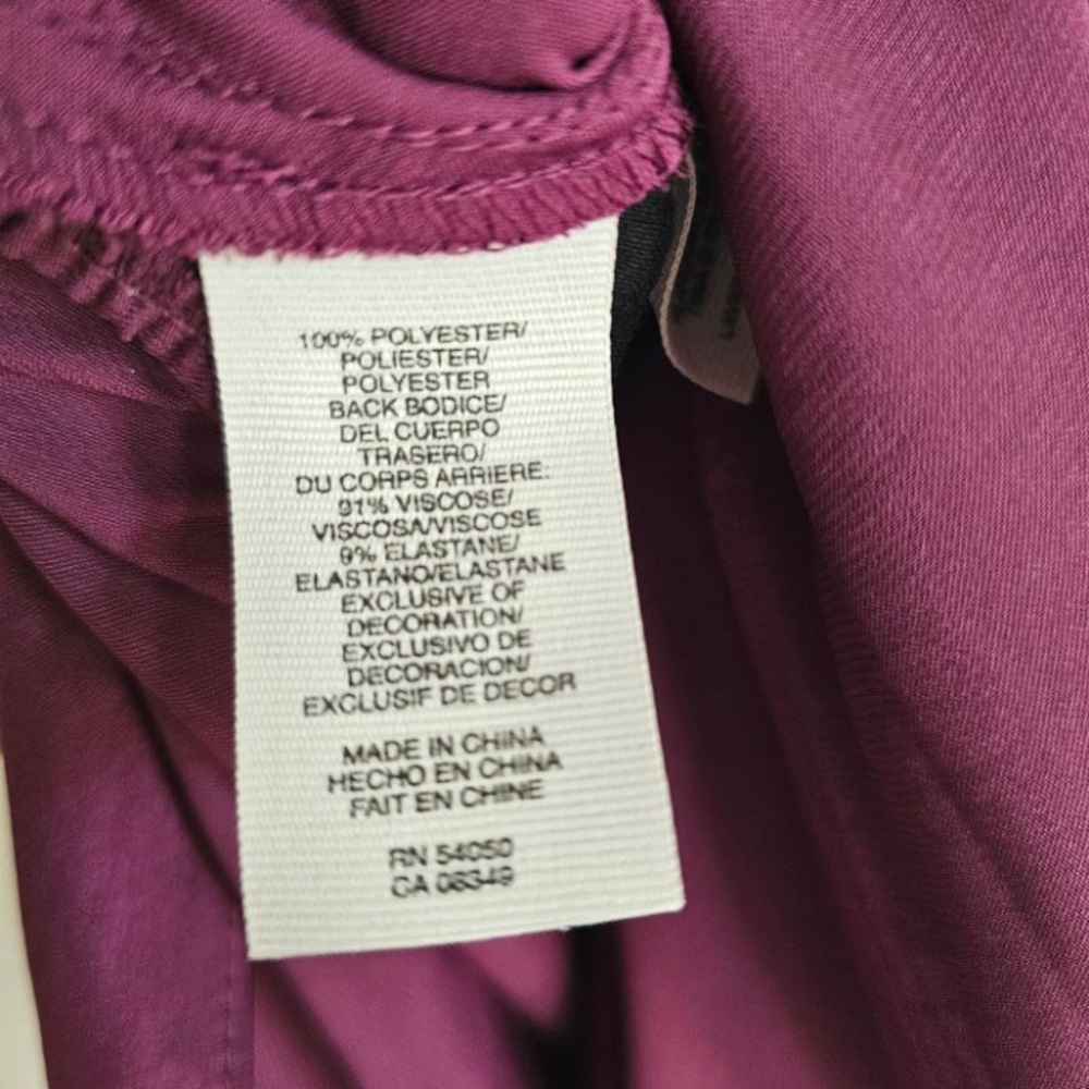 RACHEL ROY Asymmetrical Hem Sleeveless Size 4 Burgundy/Plum & Black Dress - Picture 9 of 10